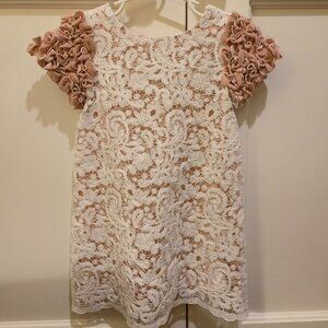 Girls Charabia two-tone lace dress